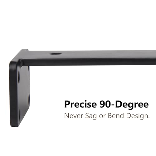 NEODROP 4 Pack 12 Inch Floating Shelf Brackets, Heavy Duty Hidden Wall L-Brackets for Kitchen, Fireplace Mantels, Bookshelves | Floating Shelf Hardware | Black Powder Coated Steel - Image 3