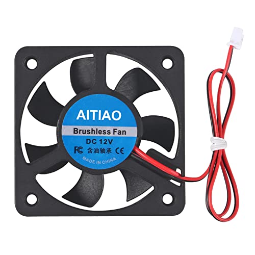 AITIAO 6Pcs 5010 Cooling Fan DC 12V 50mmx50mmx10mm Quiet Brushless Cooling Fan for 3D Printer Computer Case Fan DIY Cooling Ventilation Exhaust 2Pin Oil Bearing Fan (5010 12V) - Image 5