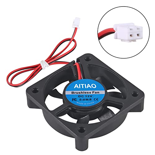 AITIAO 6Pcs 5010 Cooling Fan DC 12V 50mmx50mmx10mm Quiet Brushless Cooling Fan for 3D Printer Computer Case Fan DIY Cooling Ventilation Exhaust 2Pin Oil Bearing Fan (5010 12V) - Image 3