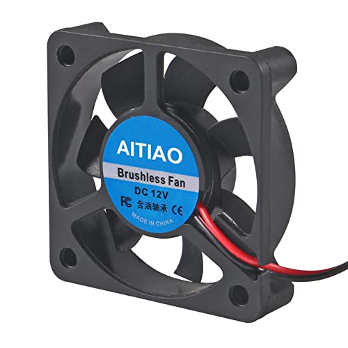 AITIAO 6Pcs 5010 Cooling Fan DC 12V 50mmx50mmx10mm Quiet Brushless Cooling Fan for 3D Printer Computer Case Fan DIY Cooling Ventilation Exhaust 2Pin Oil Bearing Fan (5010 12V) - Image 4