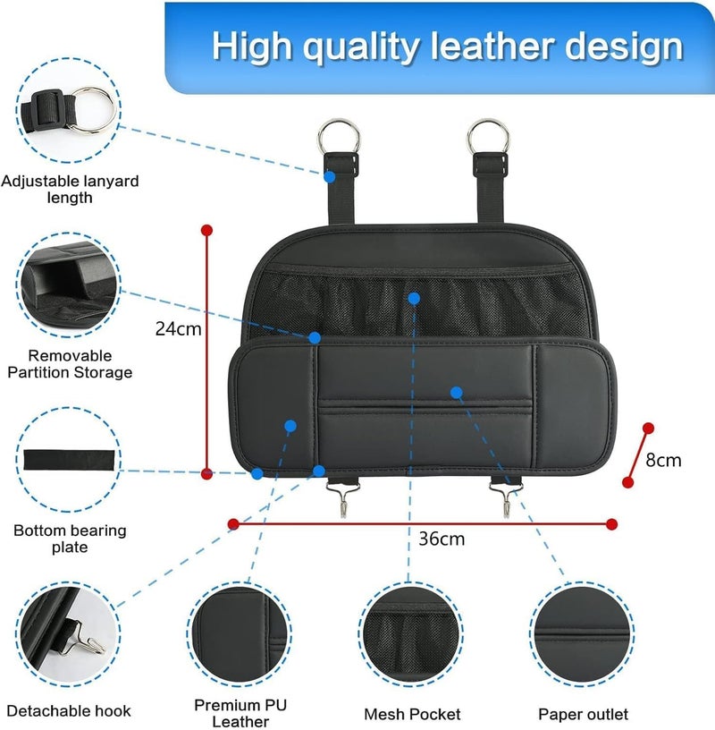 Premium Leather Car Backseat Organizer with Multiple Pockets - Image 5