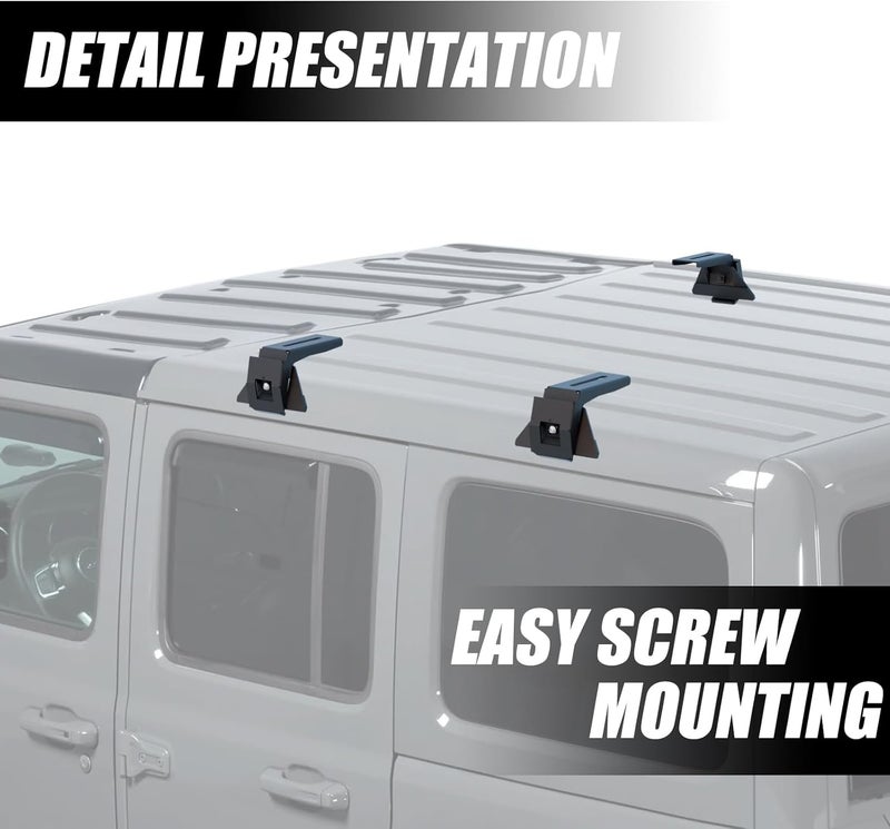 XOOKUN Roof Rack Mounting Brackets for Jeep Wrangler JL JK 2007-2024, Gladiator JT, Cherokee XJ 1984-2001 - Image 4