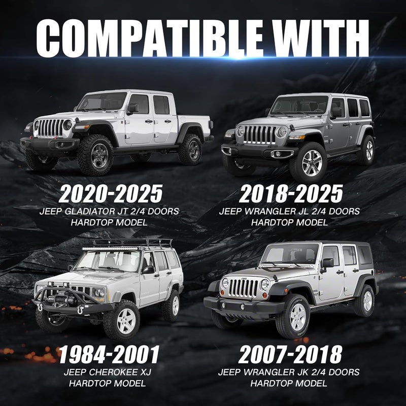 XOOKUN Roof Rack Mounting Brackets for Jeep Wrangler JL JK 2007-2024, Gladiator JT, Cherokee XJ 1984-2001 - Image 3