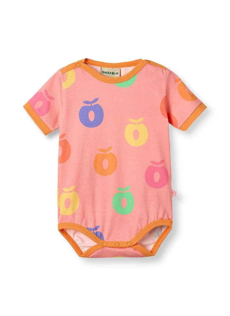 Småfolk Short-sleeved baby body with apples