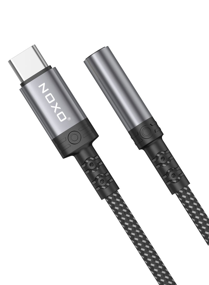 NOXO JACK-N-2 3.5mm Audio Adapter – [Specific Function, e.g., "Female to Male Aux Extension" or "Headphone Splitter"] (Gold-Plated, Compact) - Grey - Image 4