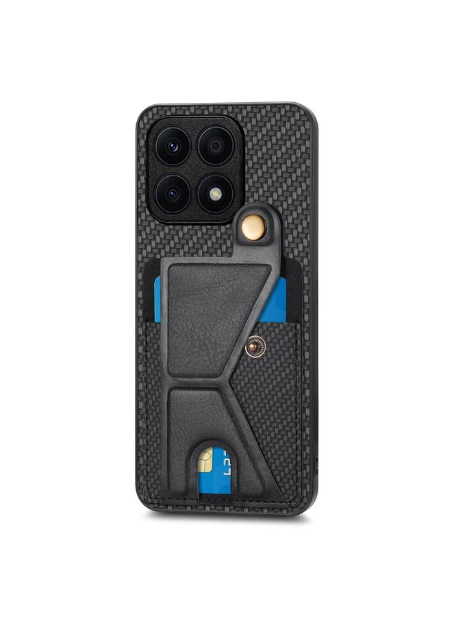 Green Tiger Case For Honor X8A Carbon Fiber Wallet Flip Card K-shaped Holder Phone Case - Image 2