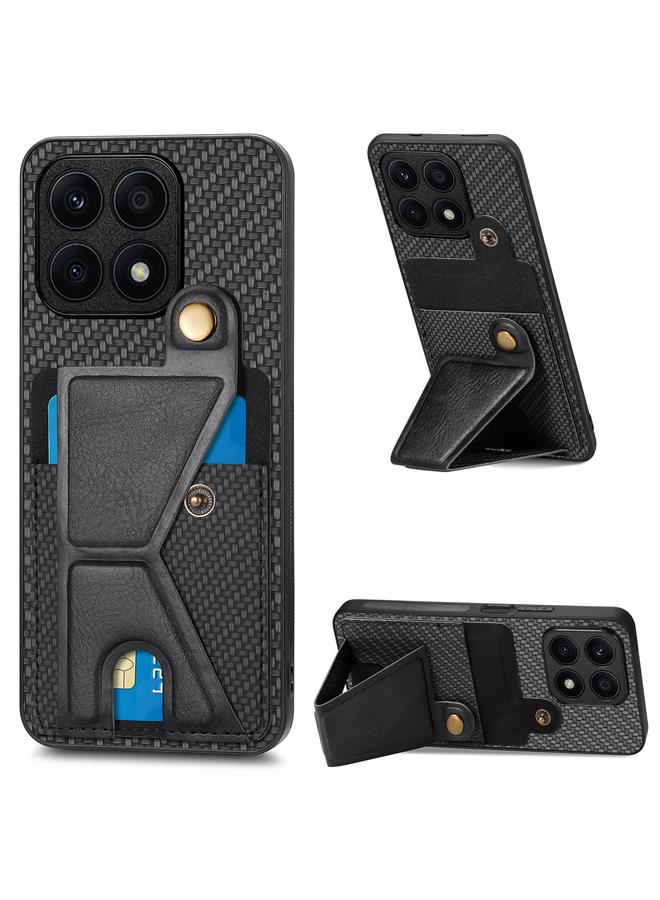 Green Tiger Case For Honor X8A Carbon Fiber Wallet Flip Card K-shaped Holder Phone Case - Image 1