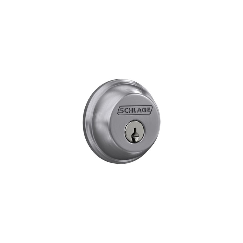 Schlage B60 N 626 Deadbolt, Keyed 1 Side, Highest Residential Security, Satin Chrome - Image 1