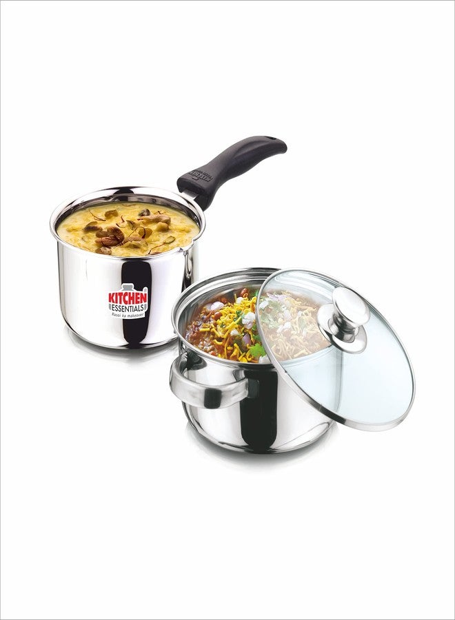 Kitchen Essentials Stainless Steel Cookware Set, White - Image 2