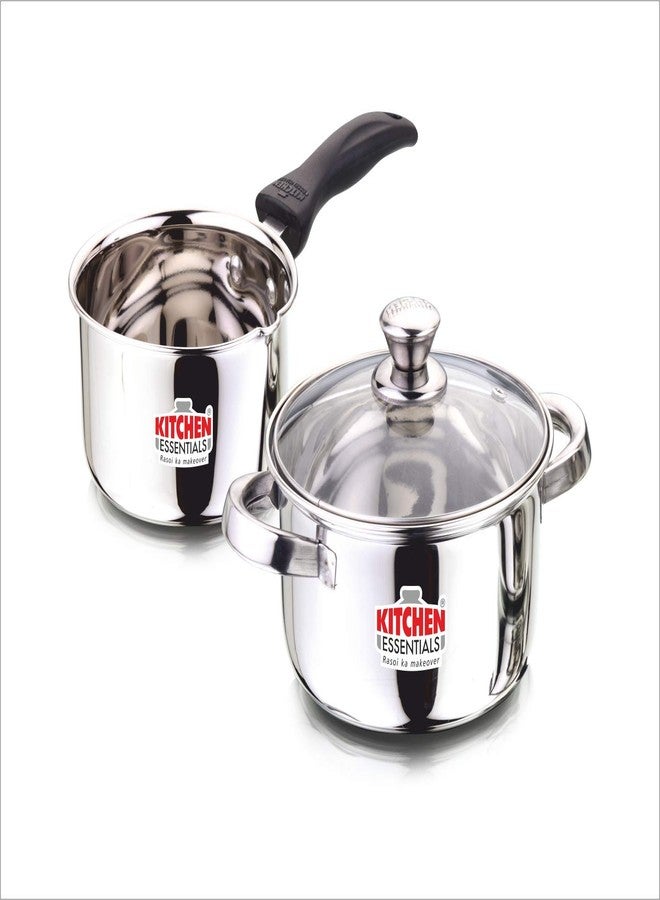 Kitchen Essentials Stainless Steel Cookware Set, White - Image 1