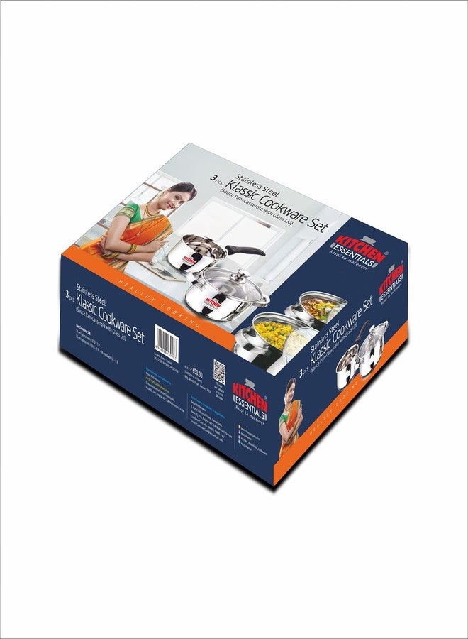 Kitchen Essentials Stainless Steel Cookware Set, White - Image 5