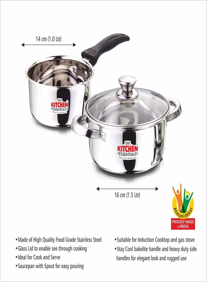 Kitchen Essentials Stainless Steel Cookware Set, White - Image 4
