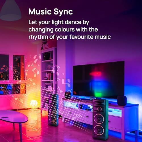 wipro 12.5W B22D Wi-Fi Smart LED Bulb with Music Sync | Voice Control with Alexa, Google Asst | App Control |16 M Colours, White Tunable - Warm, Neutral & Cool White +Dimmable | Scenes | Pack of 4 - Image 4