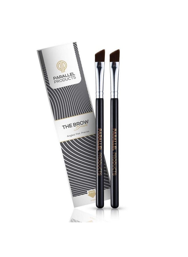 PARALLEL PRODUCTS - The Brow Brush - (2 Pack) Premium Angled Eyebrow Brush For Powder, Henna, Cream, Tint, Makeup, Gel, Lamination And Wax  - Image 1