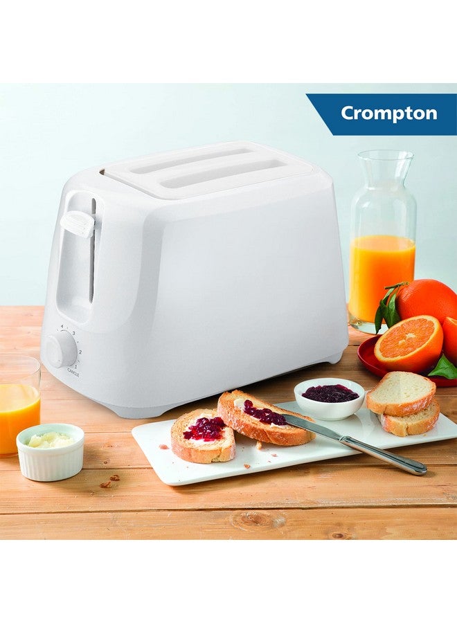 Crompton SunBrown Classic Pop-up Toaster 700W with Removable Crumb Tray | 6 Browning Levels with Cancel Function | Dust Cover Plate | White Cool Touch Body - Image 5