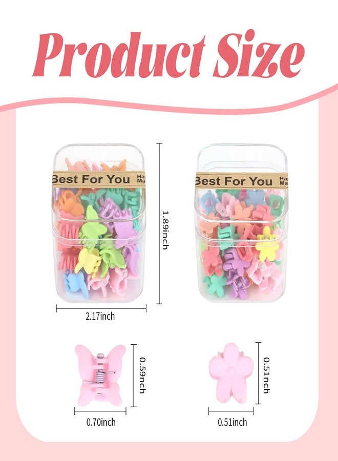 ACO-UINT 80Pcs Mini Hair Clips Small Flower and Butterfly Hair Clips Baby Hair Clips for Girls Toddler Women Mini Claw Clips Tiny Cute Hair Clips Hair Accessories for Girls - Image 2