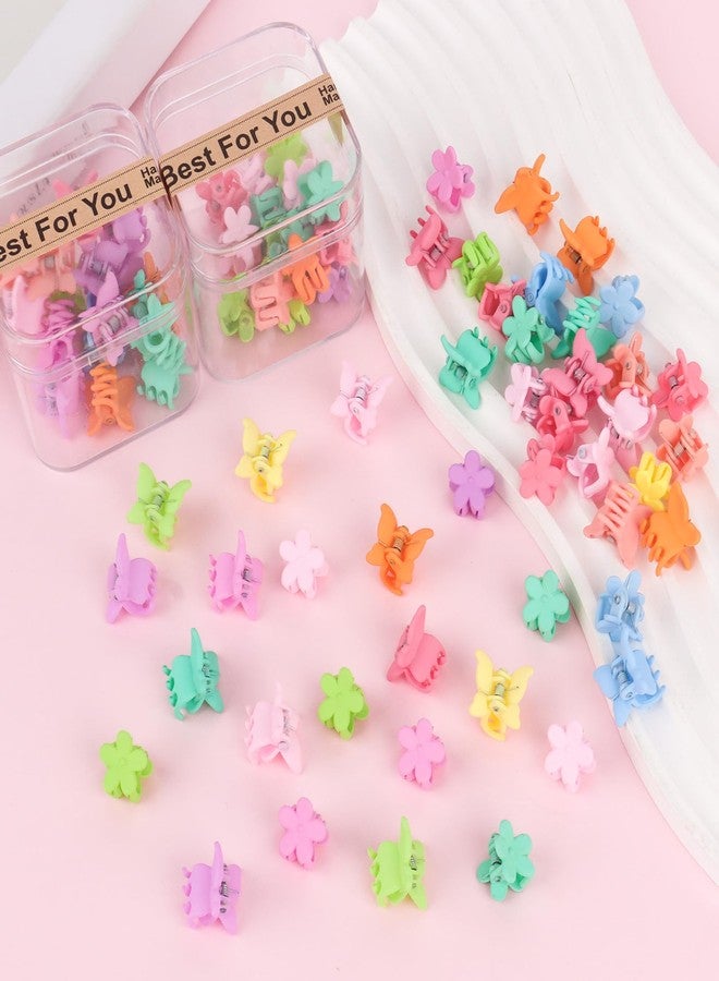ACO-UINT 80Pcs Mini Hair Clips Small Flower and Butterfly Hair Clips Baby Hair Clips for Girls Toddler Women Mini Claw Clips Tiny Cute Hair Clips Hair Accessories for Girls - Image 4