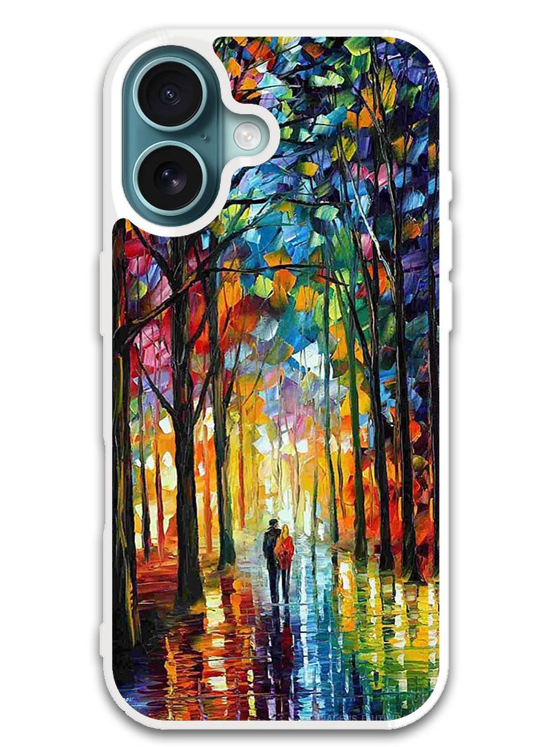 Theodor Protective Case Cover For APPLE IPHONE 16 Colorful  Art Couple  (White Bumper) - Image 1