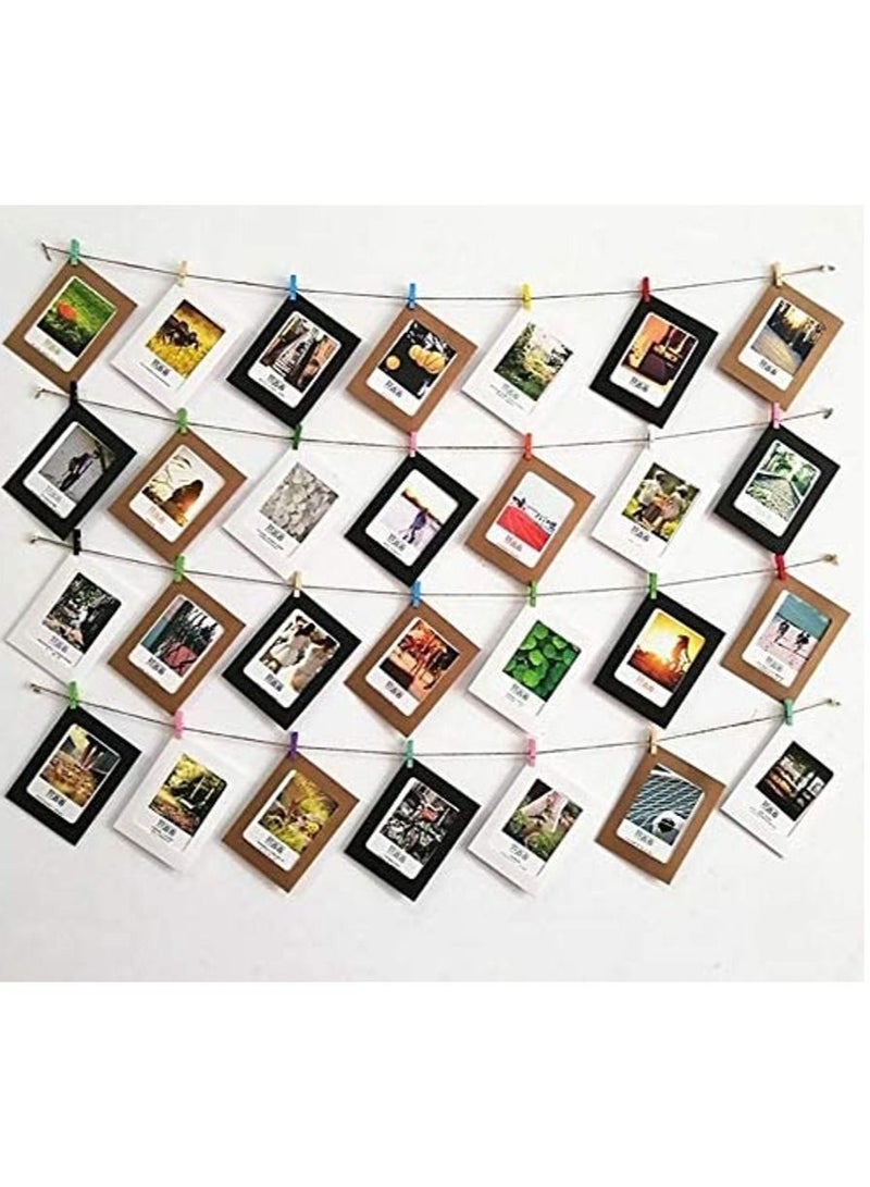 Rubik إطار صور من الورق المقوى مقاس 3.5 × 5.5 بوصة، 10 قطع بألوان مختلطة، إطارات صور ورقية معلقة على الحائط مع مشابك خشبية وحبل (عبوة من 10 قطع، 3.5 × 5.5 بوصة) - Image 3