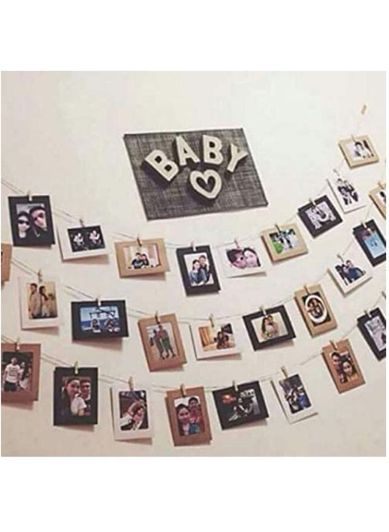 Rubik إطار صور من الورق المقوى مقاس 3.5 × 5.5 بوصة، 10 قطع بألوان مختلطة، إطارات صور ورقية معلقة على الحائط مع مشابك خشبية وحبل (عبوة من 10 قطع، 3.5 × 5.5 بوصة) - Image 4