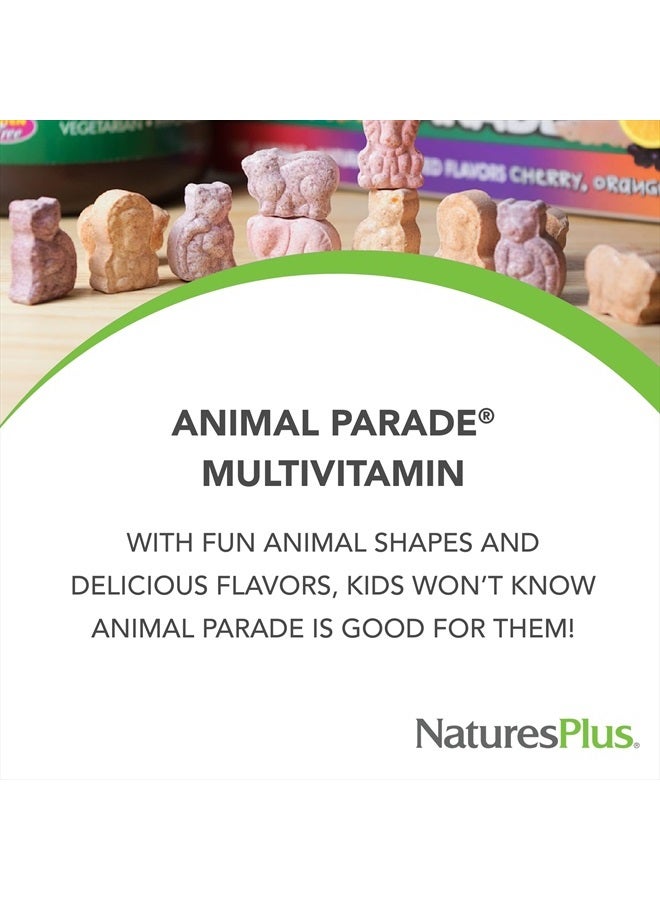 Natures Plus Animal Parade Children's Chewable Multivitamin - 90 Animal-Shaped Tablets - Natural Assorted Flavors - Vegetarian, Gluten Free - 45 Servings - Image 3