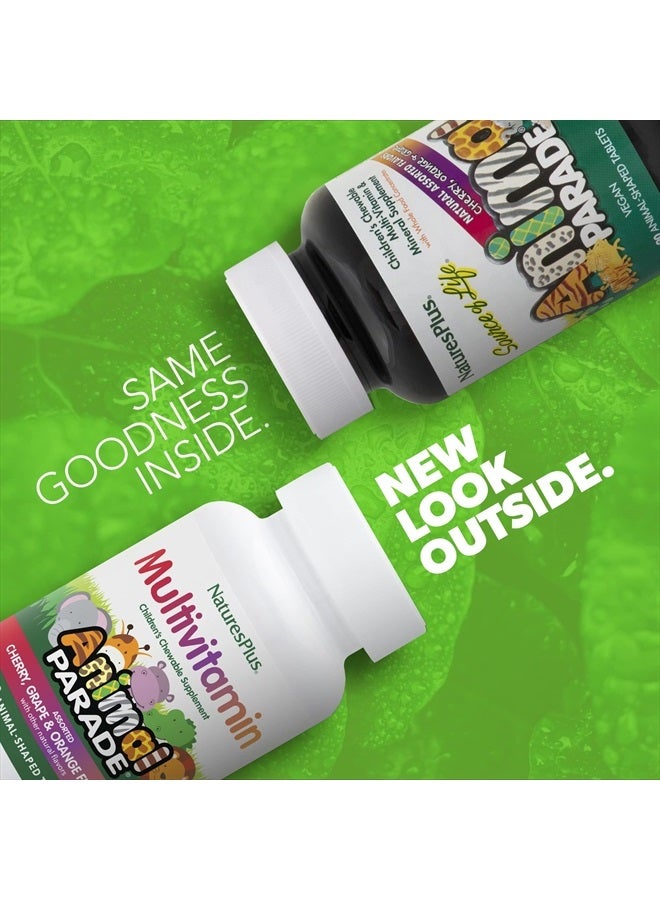 Natures Plus Animal Parade Children's Chewable Multivitamin - 90 Animal-Shaped Tablets - Natural Assorted Flavors - Vegetarian, Gluten Free - 45 Servings - Image 2