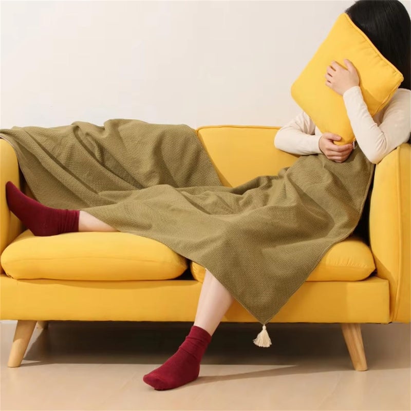 Red Heated Shawl Wrap For Women USB Cordless Electric Blanket Scarf With Zipper - Image 4