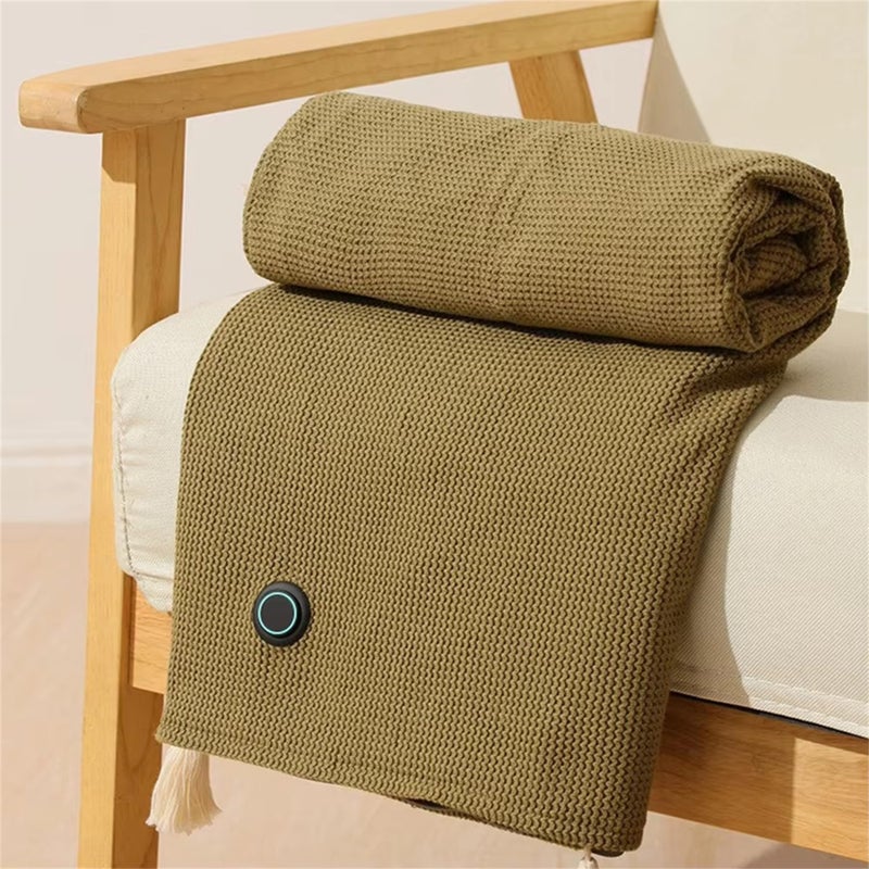 Red Heated Shawl Wrap For Women USB Cordless Electric Blanket Scarf With Zipper - Image 3