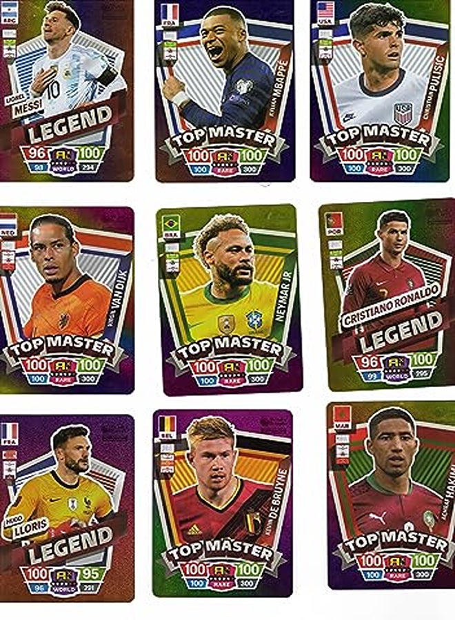 Football Star Cards Deck Box, World Cup 2022 Players Sticker Collection Pack of 55 Stickers (Silver)  - Image 2