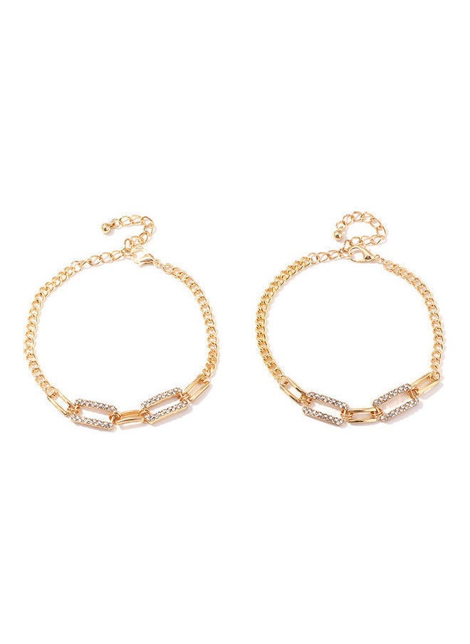 NIBEMINENT - 2-Piece Stone Studded Bracelet - Image 1