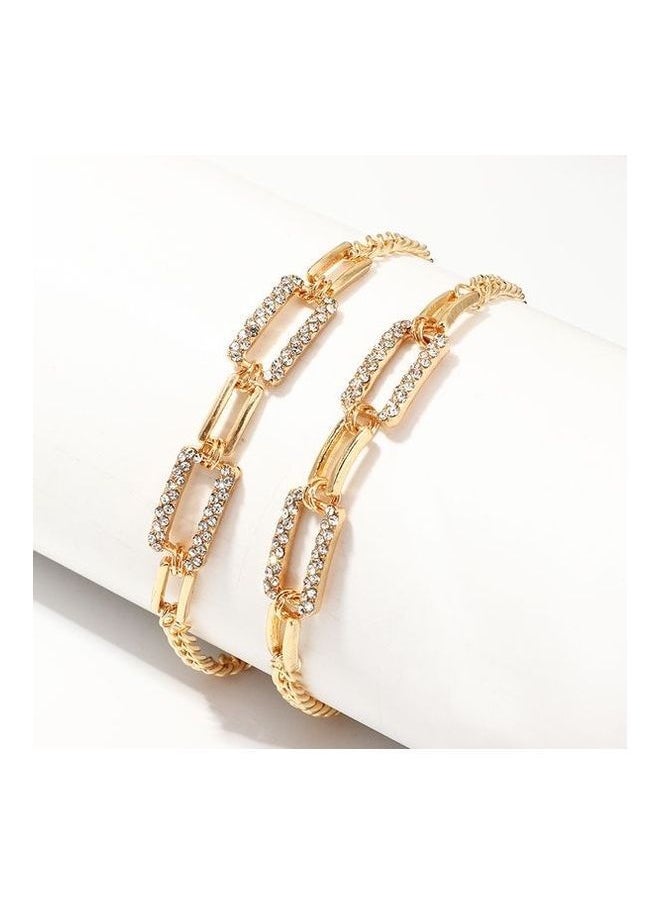 NIBEMINENT - 2-Piece Stone Studded Bracelet - Image 1