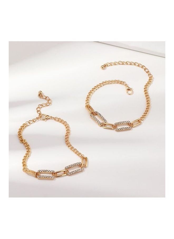 NIBEMINENT - 2-Piece Stone Studded Bracelet - Image 1