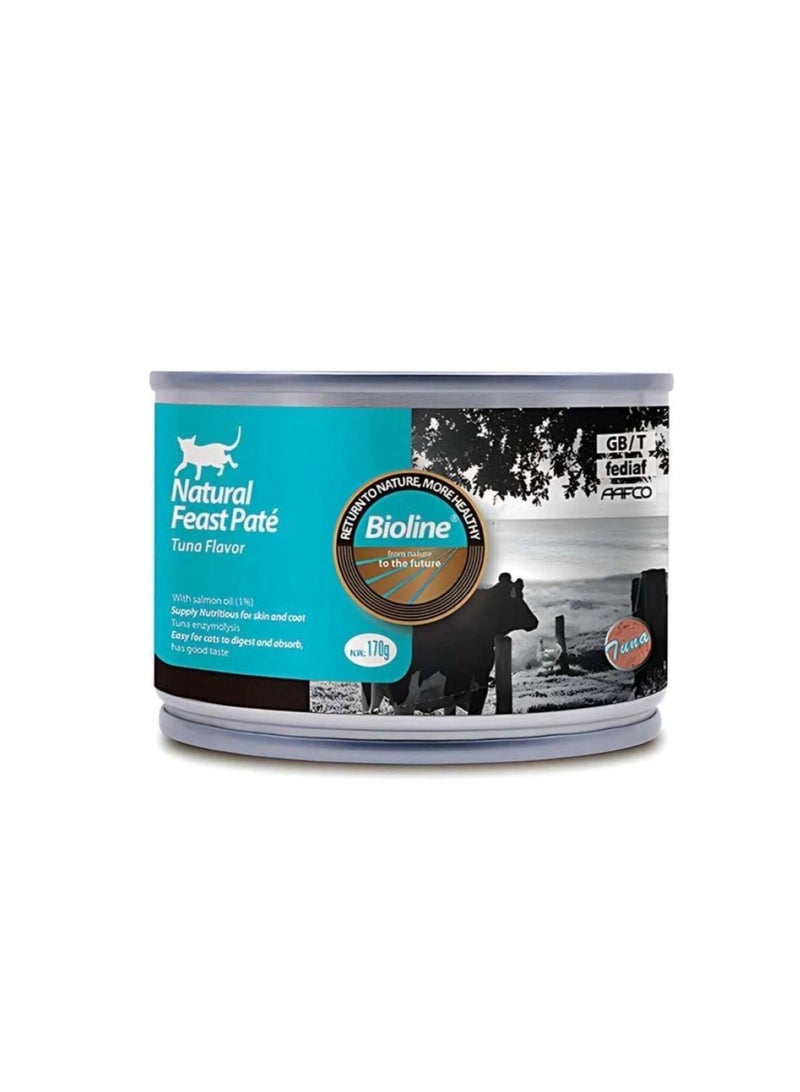 بايولاين باتيه القطط ناتشورال فيست بنكهة التونة، علبة 170 غرام