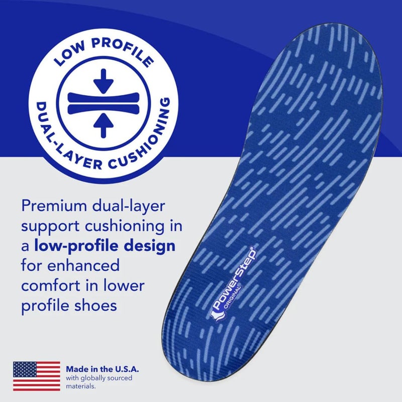 PowerStep Original Insoles - Arch Pain Relief Orthotics for Tight Shoes - Foot Support for Plantar Fasciitis, Mild Pronation and Foot & Arch Pain - Shoe Inserts for All, Made in USA (M 5-5.5, F 7-7.5) - Image 4