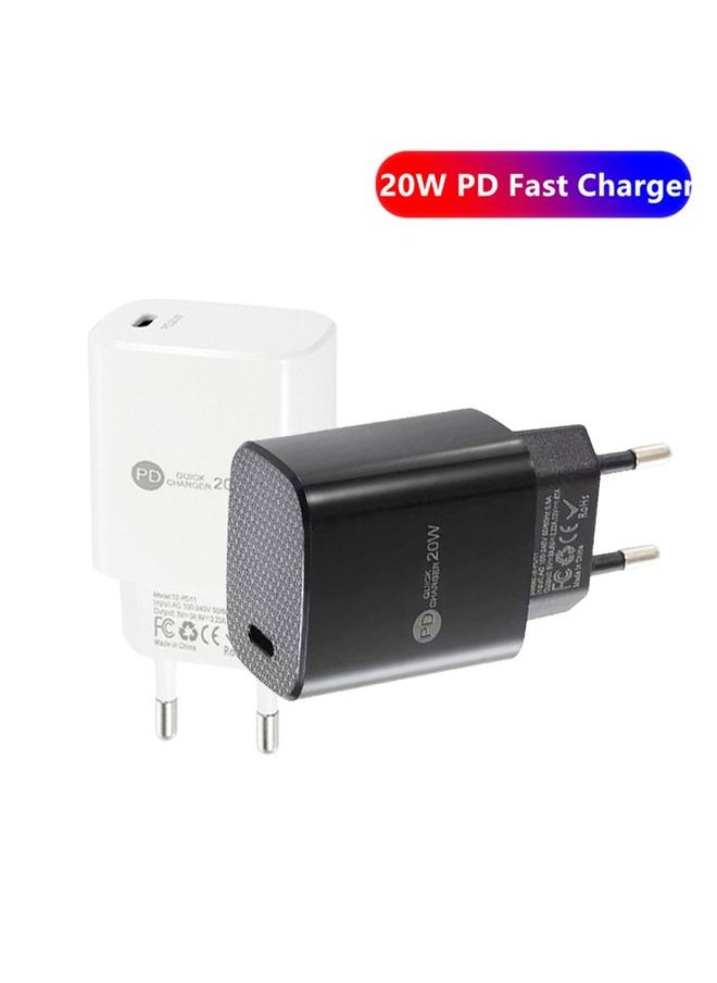 HuHa - PD11 Mini Single Port PD3.0 USB-C / Type-C 20W Fast Charger for iPhone / iPad Series, EU Plug(Black) - Image 1
