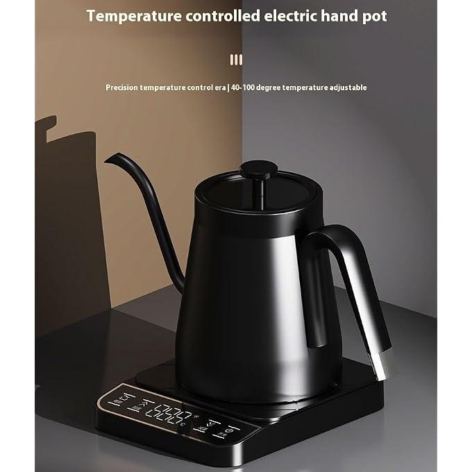 Tengcang Gooseneck Electric Kettle With Temperature Control Brewing Transparent Lid Stainless Steel Kettle 08L 1350W 90 Vertical Pouring Spout Quiet Rapid Heating BoilDry Protection For CoffeeTea - Image 5