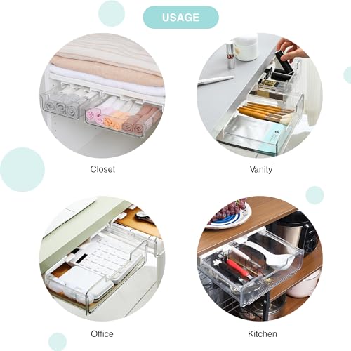 oddpod™ Under Desk Hidden Plastic Drawer Organizer/Sliding Self-Adhesive Attachable Hidden Table Storage Tray for Office, Home & School - Medium - Image 5