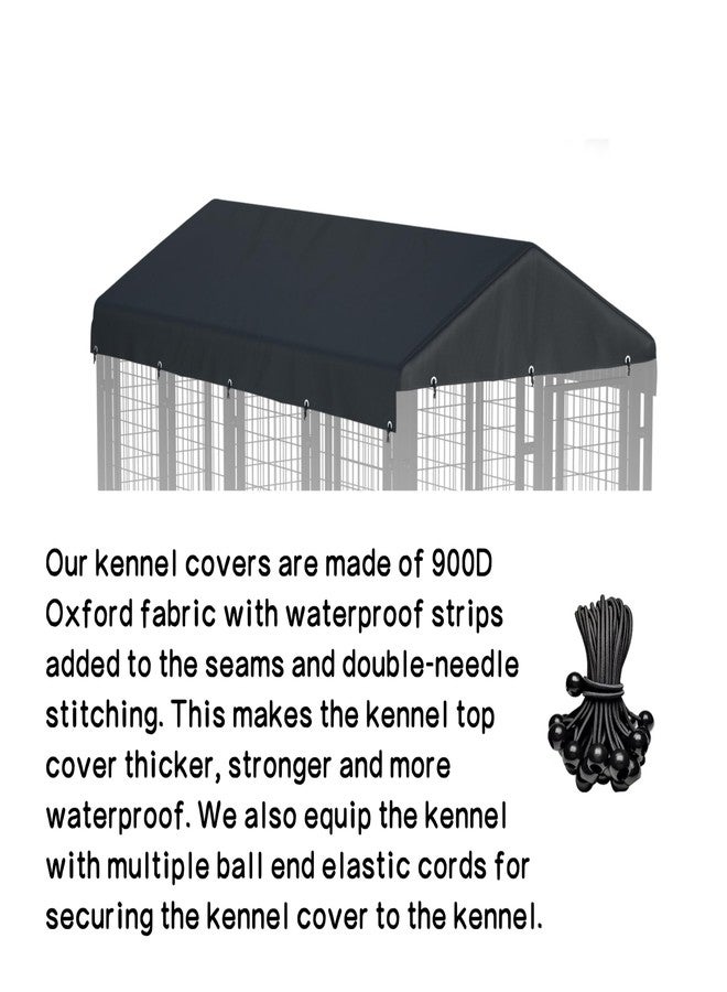 LYBOSH Outdoor Dog Kennel Cover 8'L x 4'W Replacement Dog Kennel Cover Made of 900D Waterproof Oxford Fabric Black (Frame Not Included) - Image 3