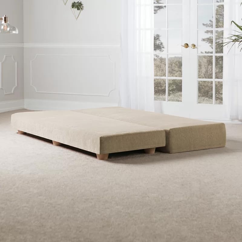 LEGACY OF COMFORT LEGACY OF COMFORT Frohna Daybed FoldOut Bench Premium Chenille for Living Room Beige  - Image 3