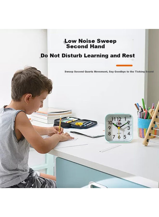 Compas Desktop Children'S Alarm Clock Quartz Clock Student Wake-Up Artifact Simple Bedroom Bedside Clock 2334 Blue - Image 3