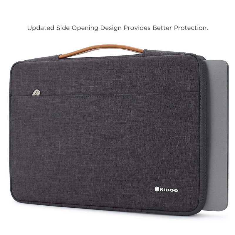 NIDOO 13 inch Laptop Sleeve case Notebook Bag Protective Handbag for 13" MacBook Air / 13.5" Surface Book / 13.3" ThinkPad L380 L390 Yoga / 13.9" Lenovo Yoga C930 / 14" HP EliteBook 1040 Dark Gray - Image 2