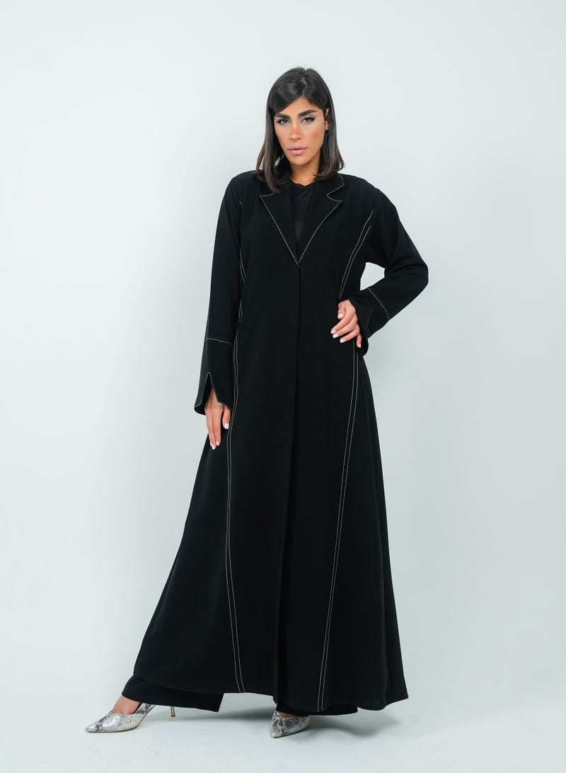 Rosette Abaya Elegant embroidered blazer abaya - Image 1