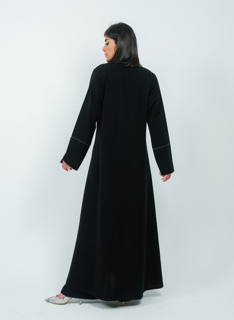 Rosette Abaya Elegant embroidered blazer abaya - Image 3