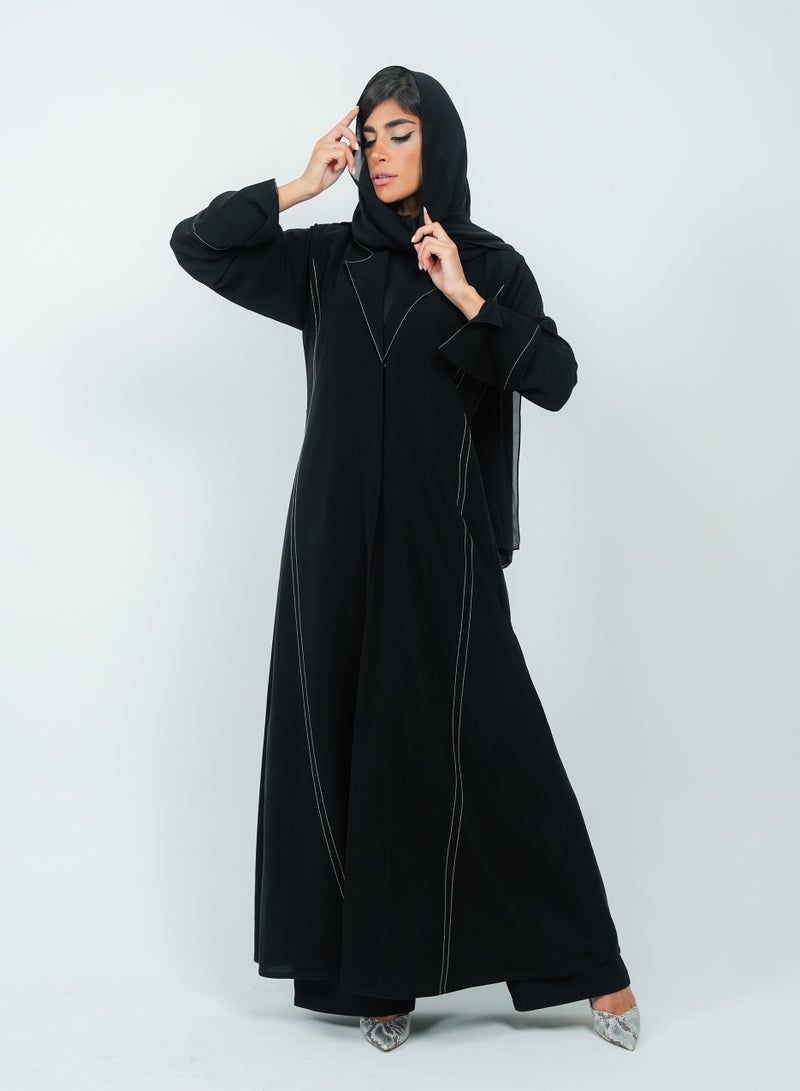 Rosette Abaya Elegant embroidered blazer abaya - Image 4