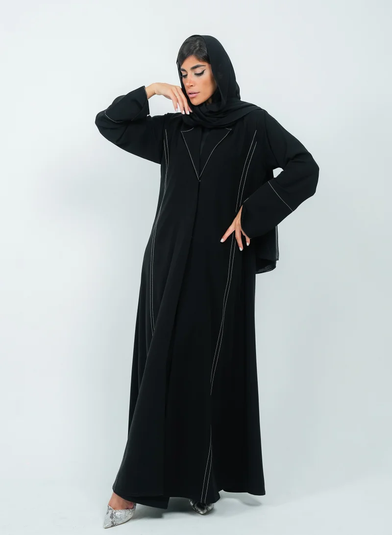 روزيت عباية بليزر بأكمام طويلة وتصميم تطريز