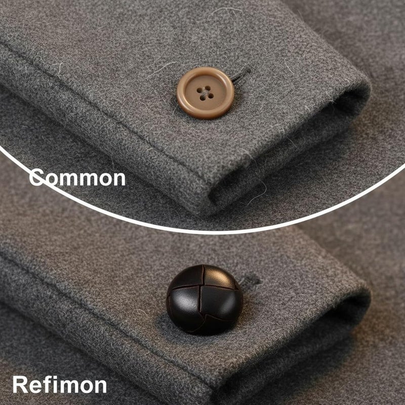 12 Pcs 0.78 In Leather Round Buttons, Dark Brown, Turtle Pattern Buttons For Coats, Blazers, Sewing And Diy - Image 2