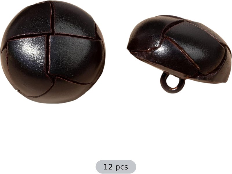 12 Pcs 0.78 In Leather Round Buttons, Dark Brown, Turtle Pattern Buttons For Coats, Blazers, Sewing And Diy - Image 5