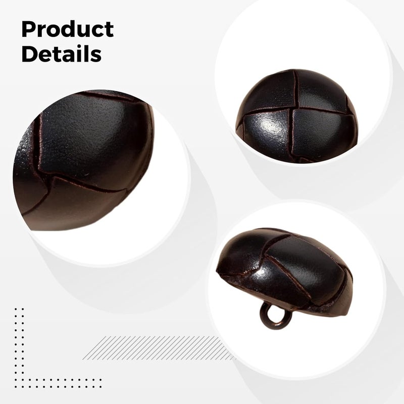 12 Pcs 0.78 In Leather Round Buttons, Dark Brown, Turtle Pattern Buttons For Coats, Blazers, Sewing And Diy - Image 4
