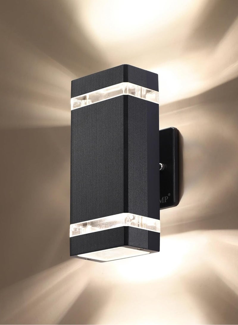 LOOPITYS Modern LED outdoor wall lamp, Outdoor lights, doorway lighting, outdoor wall lights，wall mounted from dusk to dawn, aluminum waterproof, black, color temperature 3000K warm light, front door light, porch, courtyard, wall mounted lighting fixtures - Image 1