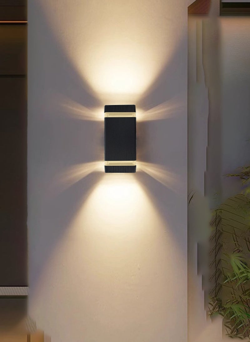 LOOPITYS Modern LED outdoor wall lamp, Outdoor lights, doorway lighting, outdoor wall lights，wall mounted from dusk to dawn, aluminum waterproof, black, color temperature 3000K warm light, front door light, porch, courtyard, wall mounted lighting fixtures - Image 2